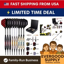 Elegant 18g Soft Tip Darts Set with 50 Extra Tips & Luxury Gift Case Included