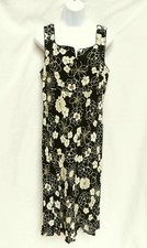 ANN TAYLOR LOFT Womens Floral Black Tan Sheath Tank Top Vacation Dress 10 L