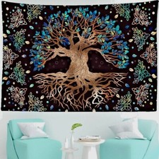 Tree of Life Wall Hanging Fabric Background Wall Art Cover Available In 2 Sizes