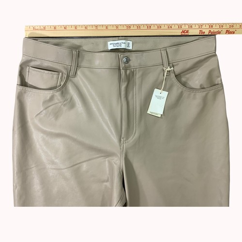 Abercrombie Fitch Pant 16 Vegan Leather The '90s Straight Ultra High Rise - Picture 4 of 13