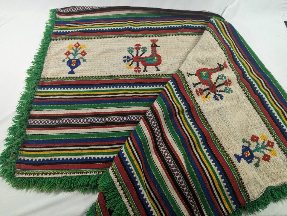 Vintage 52" X 52"  Large Tapestry Carpet Boho? Native American?  Southwest Style - Image 2 of 4