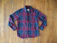 Field Stream Flannel Shirt Men's Medium Button Long Sleeves Red Plaid