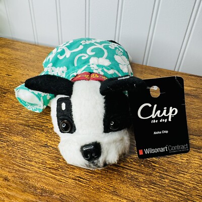 Chip the Dog Plush Toy Aloha Chip Hawaiian Black Red collar Wilsonart Contract
