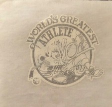Original Vintage World  s Greatest Athlete Mini Iron On Transfer