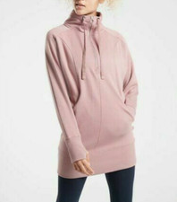 ATHLETA WOMEN'S MAUVE LONG SLEEVE POCKET 1/4 ZIP COZY CARMA DRESS Sz M