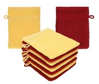 Betz 10 Waschhandschuhe Premium 16X21Cm 100% Baumwolle Honiggelb & Rubinrot