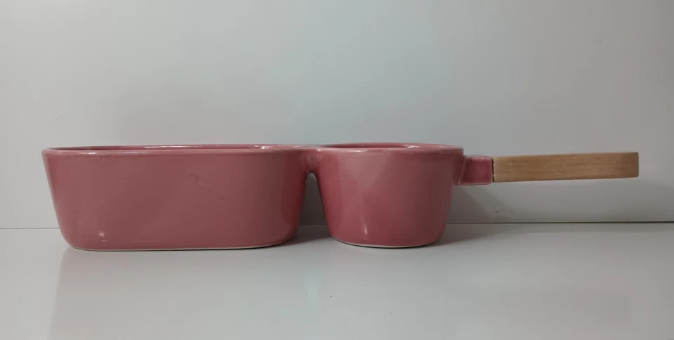 Cuenco para servir Cleo Chip Dip rosa rosa cerámica Anthropologie mango de 13,25"x3,25"  Foto 4 de 4