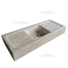 Lavandino in marmo acquaio cm 105 bianco lavello lavabo vasca cucina appoggio