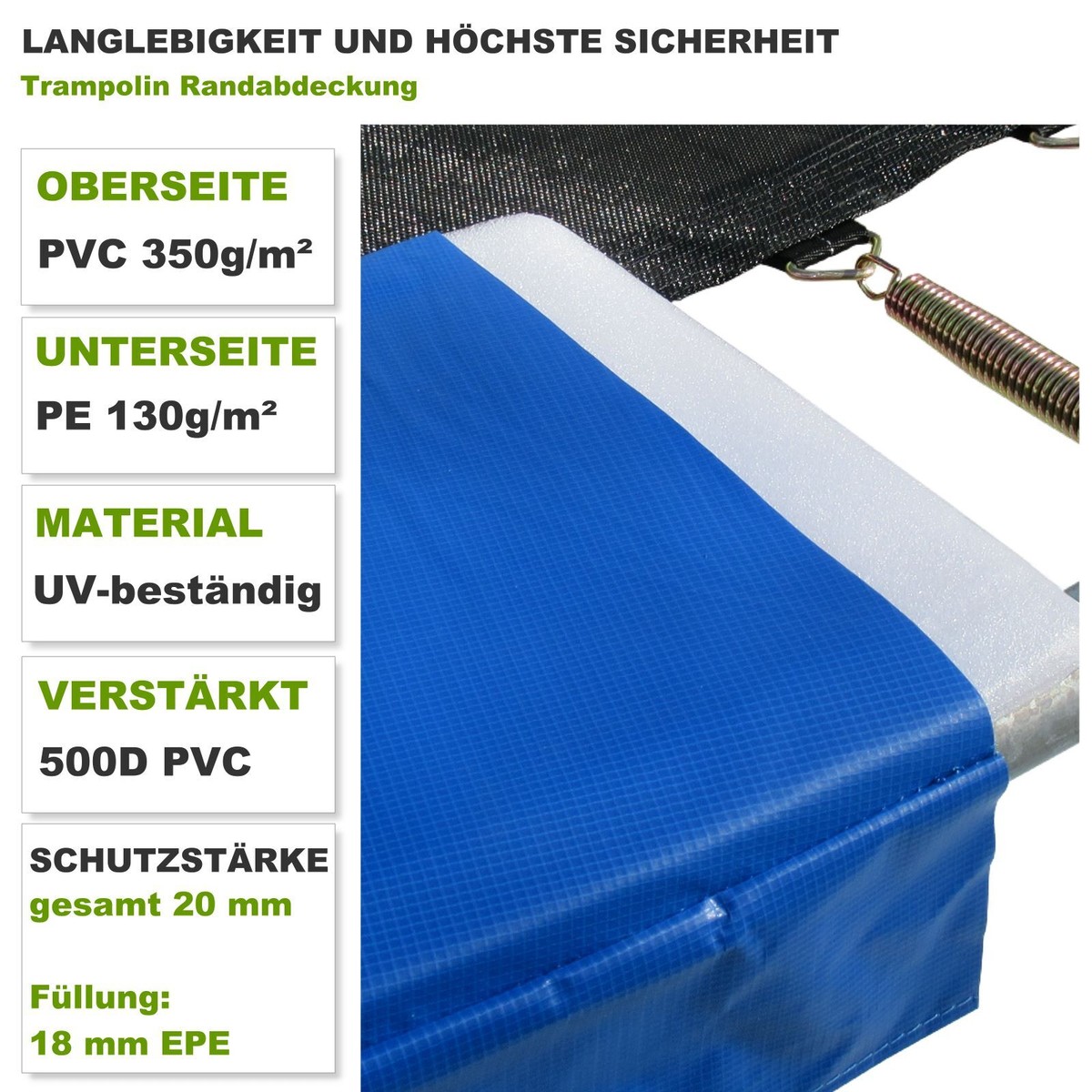 Trampolin Randabdeckung Berg Favorit Inground 427 - 430 Schwarz