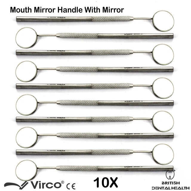 10X Dental Mouth Mirrors Scratch Resistant with Handle German Stainless