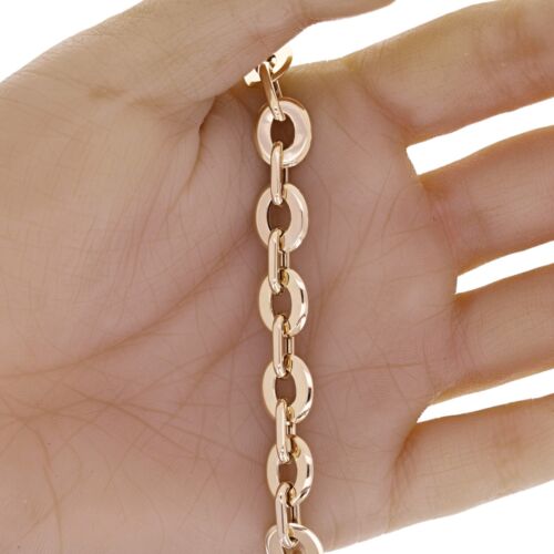 Italienische 14k Gelbgold Oval & Büroklammer Gliederkette Armband 7,5" 10mm 7 Gramm - Bild 3 von 4