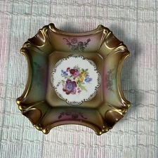 Vintage Floral Ashtray- Made in Germany - Porcelain - #2437