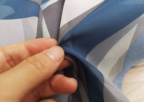1 meter X 1.4 meter Plaid Silk Georgette Chiffon Fabric Dress Skirt Material - Picture 3 of 6