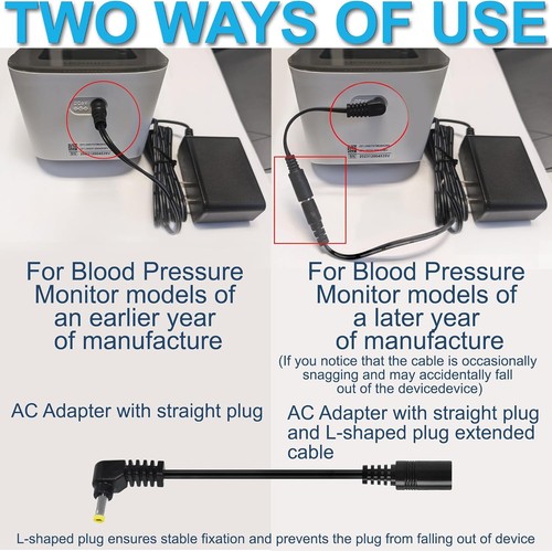 Fuente de alimentación adaptador de CA HQRP para Omron HEM-ADPT1 HEM-ADPT2 HEM-ADPTW5 - Imagen 3 de 13