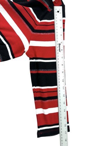 Charter Club Women’s Sz PM Red/Black Striped 3/4 Pullover Stretch Top - Bild 8 von 10
