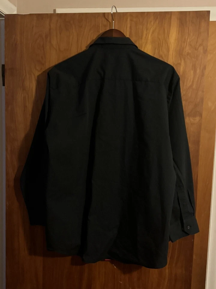 Camisa de vestir Alfani para hombre negra ajustada a rayas líquidas negra talla 17 32-33 XL. Foto 3 de 3