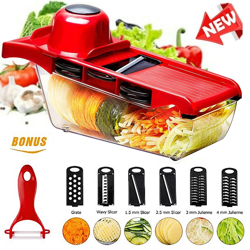 8x Vegetable Cutter Onion Chopper Fruit Food Mandoline Slicer Kitchen Tool Dicer
Opens in a new wind