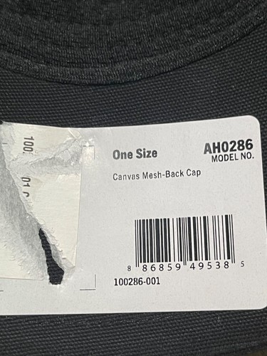 Gorra trasera de malla de lona negra Carhartt talla única cierre a presión ajustable - Imagen 5 de 7