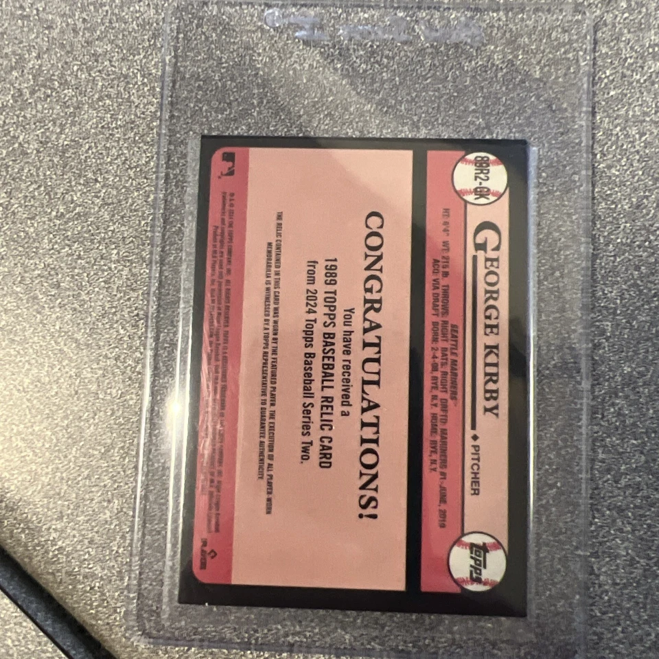 2024 TOPPS SERIES 2 BASEBALL GEORGE KIRBY 1989 TOPPS BASEBALL RELIC CARD 89R2-GK - Image 2 of 2