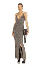 Ganni Metallic-Gold Sleeveless Maxi Dress. Small