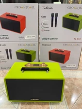 NEW CROWN JEWEL TL858 portable karaoke sound Bluetooth Microphone speaker GREEN