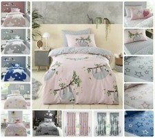 Image of Kids Duvet Cover Pillow Case Fitted Sheet Matching Curtains Children Bedding Set