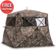 Camouflage Outdoor Hunting Ground Blind Mesh Real Tree Hunt Deer w/ Large Window