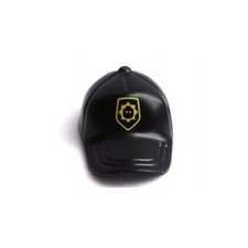LEGO - Minifig, Headgear Cap, Curved Bill w/ Yellow Badge / Minifig Head Pattern