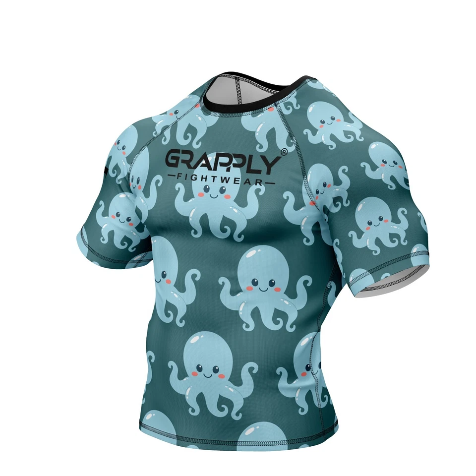 BJJ Octopus RashGuard Jiujitsu Grappling Club Rashguard NoGI Training Rashguard - Image 3 of 4
