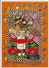 "PARTY TIME"  MARDI GRAS 2003 Jamie Hayes HORNS, CLOCK, ROSE, limited edition