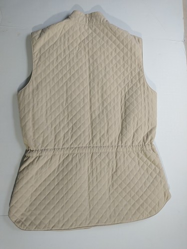 Talbots Vest Womens Quilted Beige Zipper Lightweight Outerwear 3 Pockets Small - Picture 6 of 10