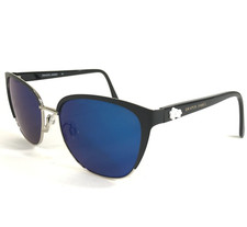 Draper James Sunglasses DJ7024 001 BLACK Silver Cat Eye Frames with Gray Lenses