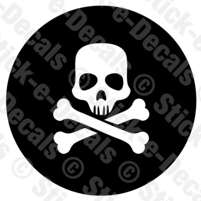 Skull & Crossbones Vinyl Die Cut Decal Pirate Jolly Roger Buccaneer Blackbeard 4