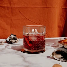 Engraved Monogram Scotch Rock Glass