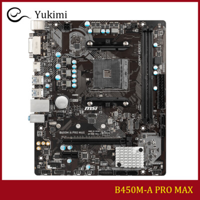FOR MSI B450M-A PRO MAX AMD AM4 32GB DVI-D HDMI M-ATX Motherboard