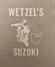 Original Vintage Wetzel s Suzuki Motorcycle Mini Iron On Transfer Mentor Ohio