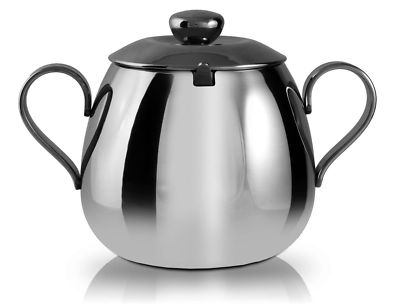 Grunwerg Cafe Ole Everyday 12oz Sugar Bowl, Lid & Spoon 18/10 Stainless Steel