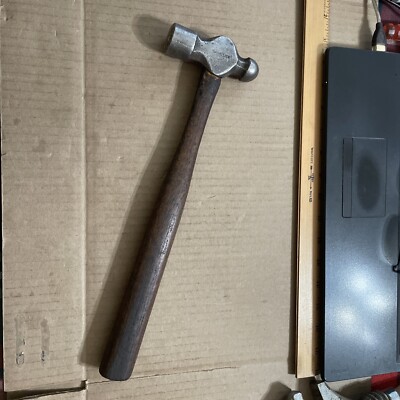Vintage Channellock Wood Handled Ball Peen Hammer, 14-1/4'' Long, 1lb-4oz