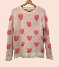 Cupcakes And Cashmere Pullover Pink Hearts Pullover Sweater Women  s Medium