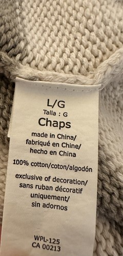 Vintage Y2K CHAPS 1/4 Zip Pullover Pulli L elfenbein beige Markise Streifen Preppy - Bild 14 von 15