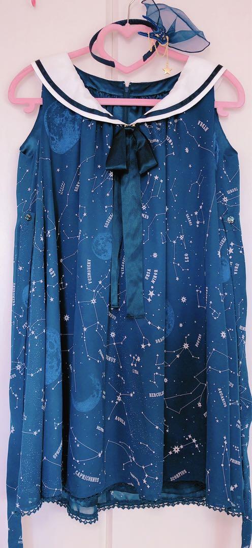 Angelic Pretty Cosmic Sailor JSK One Piece Dress Headband set Free 