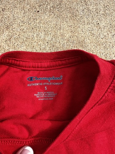 Champion Boys T-shirt Graphic Tee Shirt S 7/8 Cotton Dri-fit Lot Of 2 Red Stain - Picture 4 of 4