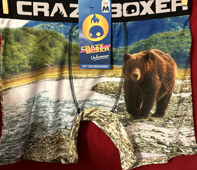 Crazy Boxer Briefs Men's Medium / large Underwear Grizzly Bears Pick ...