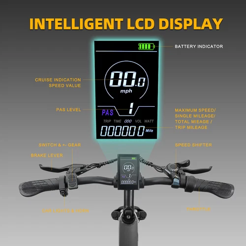 Aaiwa Ebike 26" 750W Peak 48V Electric Bicycle for Adults 28mph 7-Speed Ebike US - Picture 8 of 17