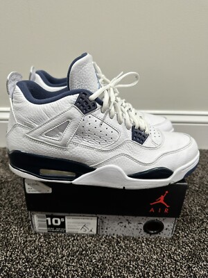 Air Jordan 4 Retro LS White / Blue Columbia Sneakers | eBay