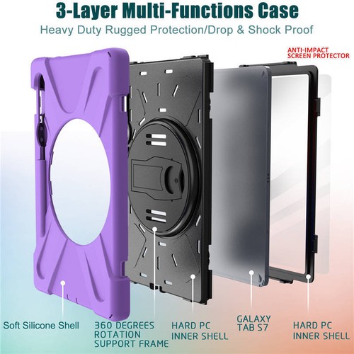 For Samsung Galaxy Tab S6 S7 S8 11" 12.4" Tablet Hybrid Shockproof Case Cover - Picture 58 of 79