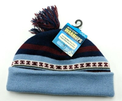 ENCORE WARMUPS NORDIC STYLE PATTERN blue knit beanie - Child's size  *NEW*