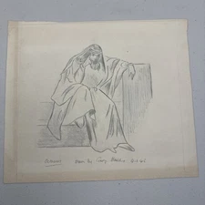 Roman Empire Italy Octavius Vintage Pencil Sketch by George Daichi dated 4/6/45