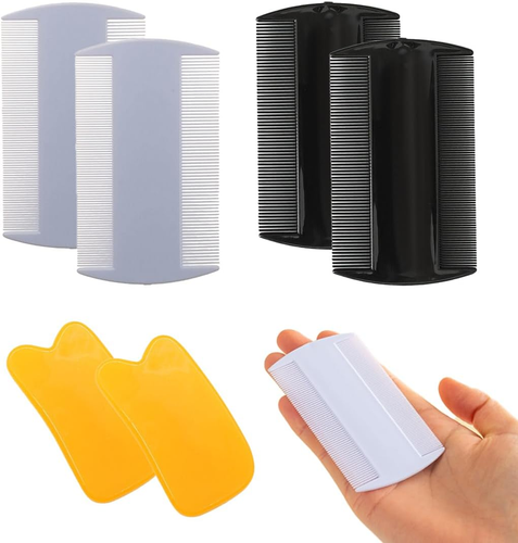 Pettini per pidocchi Encuryna, metallo e plastica, extra fine, per bambini, adulti e animali domestici