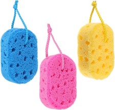 3PCS Sponge Loofah Body Scrubber, Exfoliating Bath Sponge, Shower Pouf Cleaning